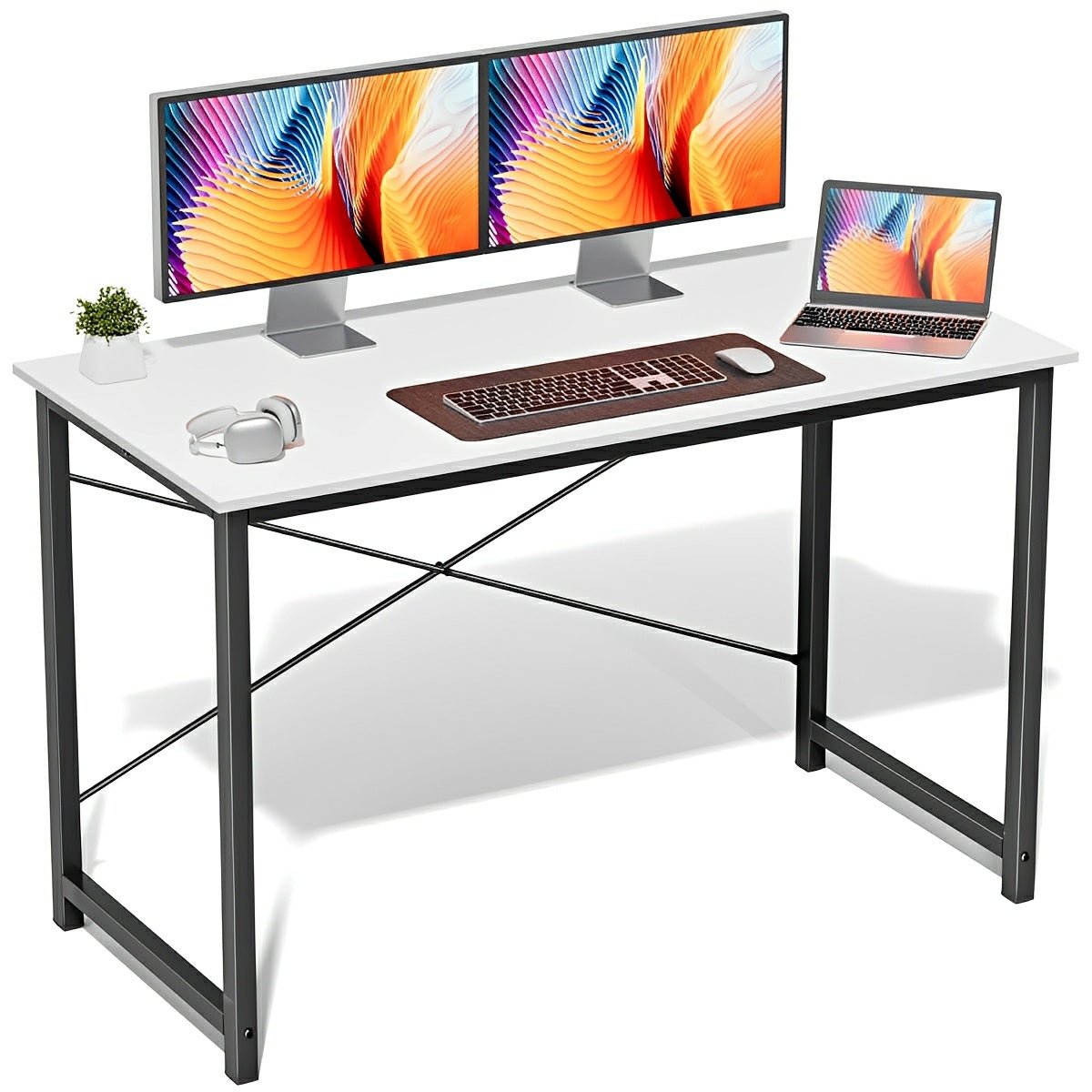 Modern Minimalist Wood Computer Desk for Home Office