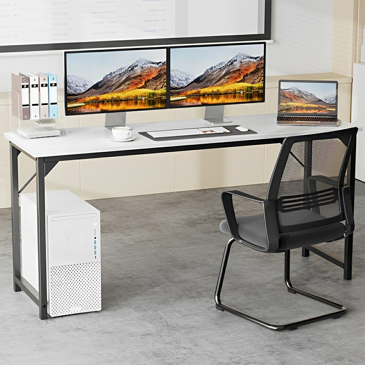 Modern Minimalist Wood Computer Desk for Home Office