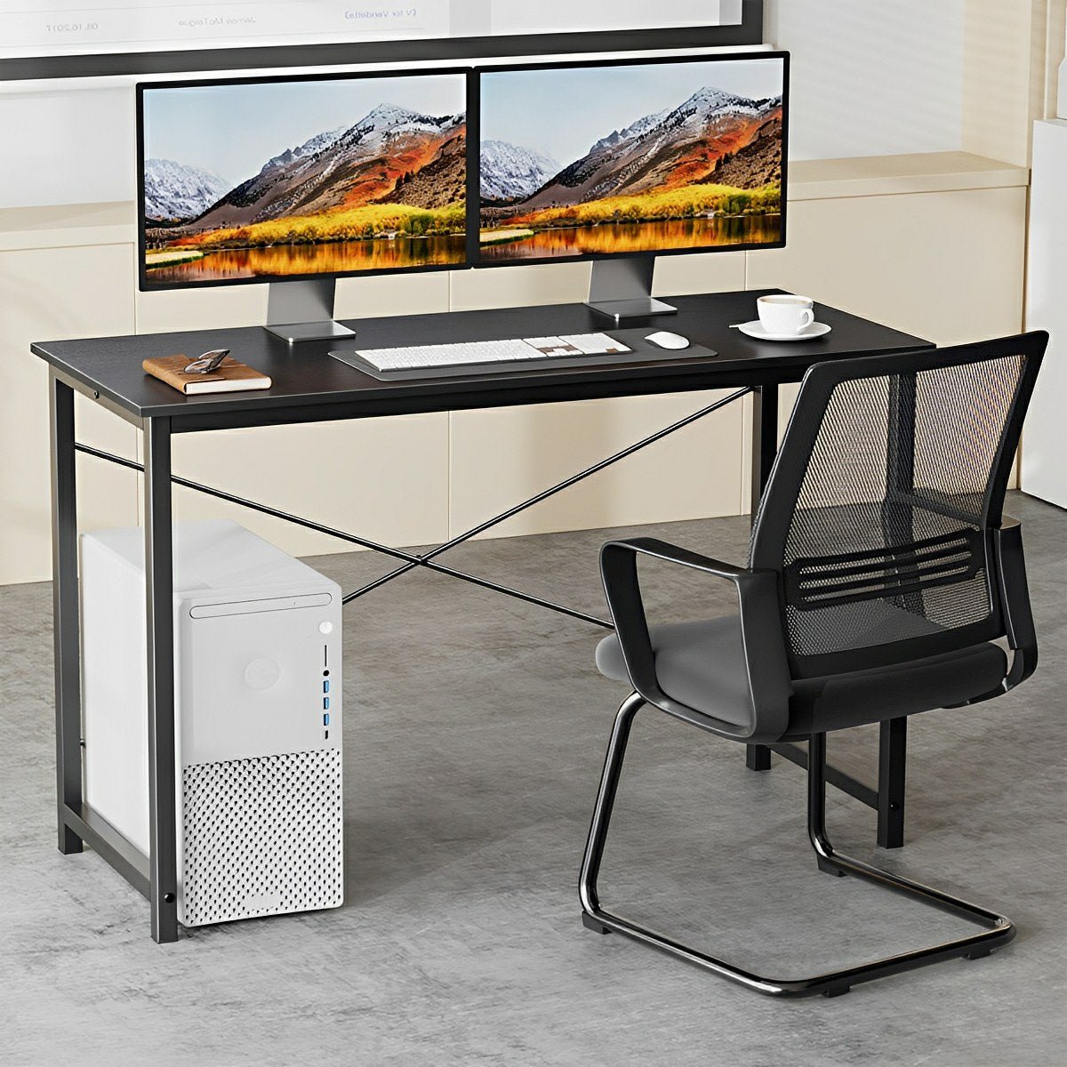 Modern Minimalist Wood Computer Desk for Home Office