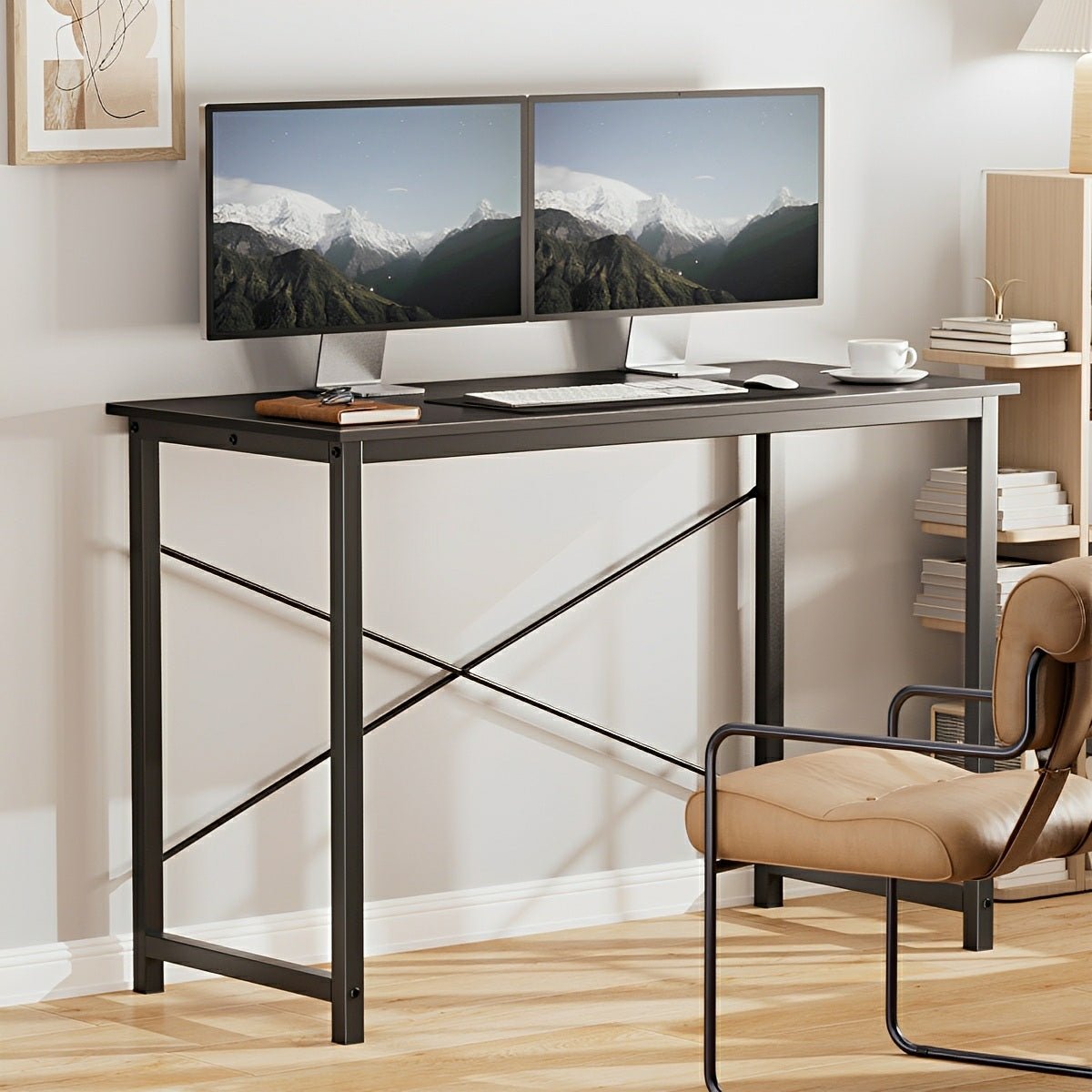 Modern Minimalist Wood Computer Desk for Home Office