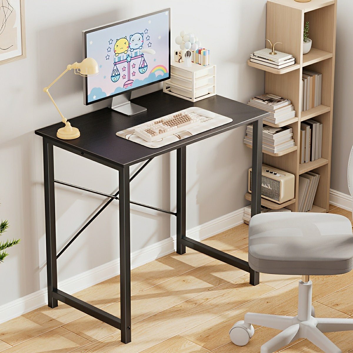 Modern Minimalist Wood Computer Desk for Home Office