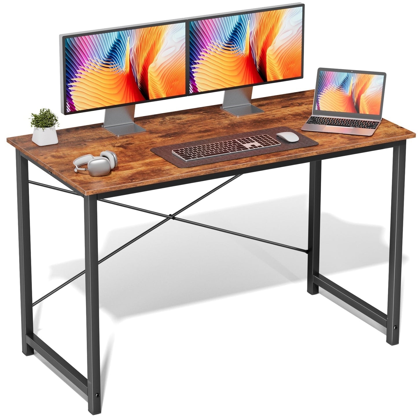 Modern Minimalist Wood Computer Desk for Home Office