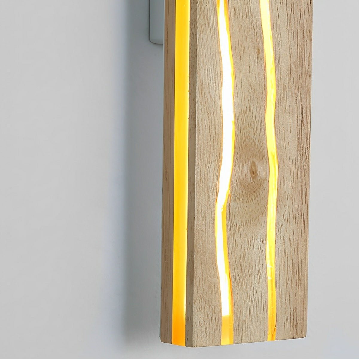 Modern Minimalist Wood Crazed Texture LED Long Strip Indoor Wall Sconce