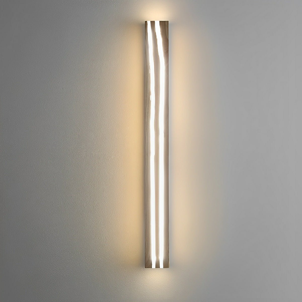 Modern Minimalist Wood Crazed Texture LED Long Strip Indoor Wall Sconce