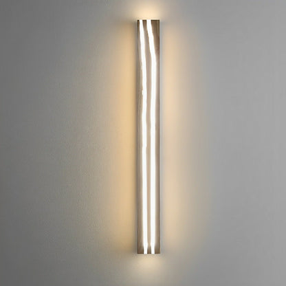 Modern Minimalist Wood Crazed Texture LED Long Strip Indoor Wall Sconce