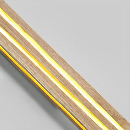 Modern Minimalist Wood Crazed Texture LED Long Strip Indoor Wall Sconce