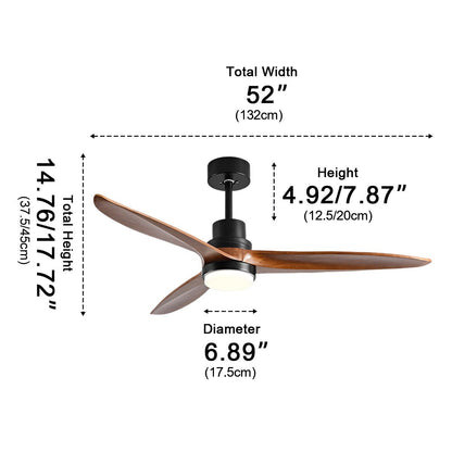 Modern Minimalist Wood DC Motor Reverse Ceiling Fan