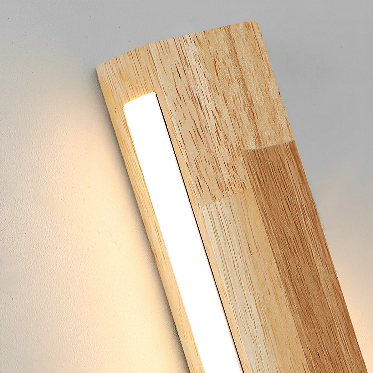 Modern Minimalist Wood Double-Sided Lighting LED Long Strip Indoor Wall Sconce