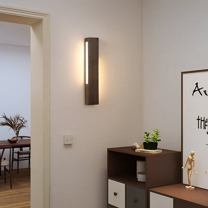 Modern Minimalist Wood Double-Sided Lighting LED Long Strip Indoor Wall Sconce