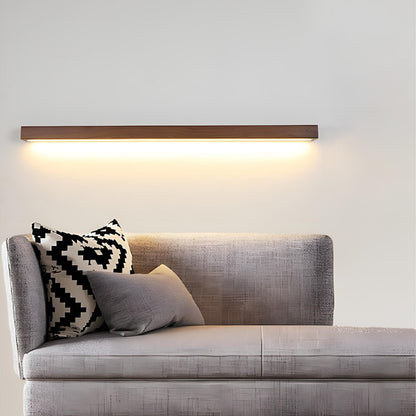 Modern Minimalist Wood Down LED Long Strip Indoor Wall Sconce - Flare Shack