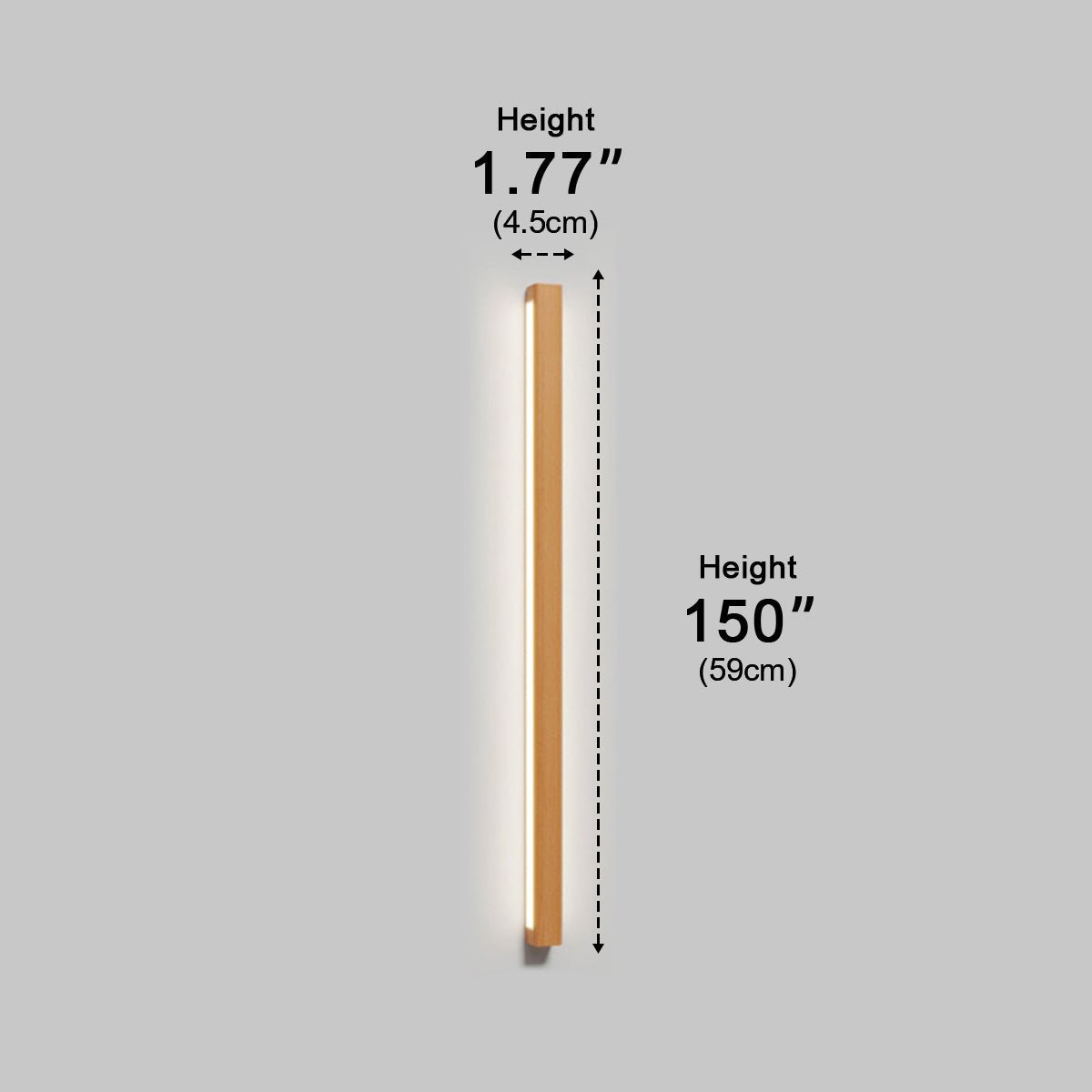 Modern Minimalist Wood Down LED Long Strip Indoor Wall Sconce