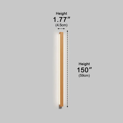 Modern Minimalist Wood Down LED Long Strip Indoor Wall Sconce