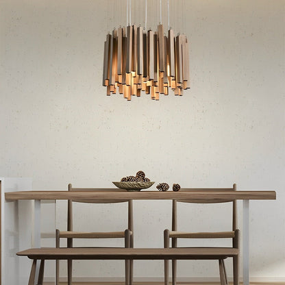 Modern Minimalist Wood Firewood Stick Chandelier Light - Flare Shack