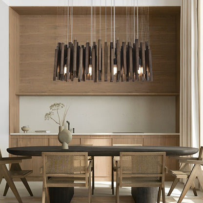 Modern Minimalist Wood Firewood Stick Chandelier Light - Flare Shack