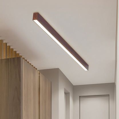 Modern Minimalist Wood Grain LED Long Strip Ceiling Light - Flare Shack