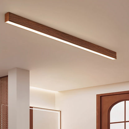 Modern Minimalist Wood Grain LED Long Strip Ceiling Light - Flare Shack
