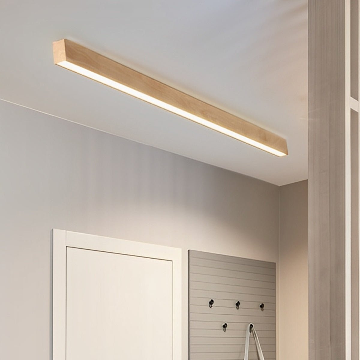 Modern Minimalist Wood Grain LED Long Strip Ceiling Light - Flare Shack