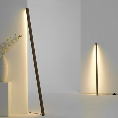 Modern Minimalist Wood Plug In LED Long Strip Floor Lamp - Flare Shack