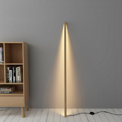 Modern Minimalist Wood Plug In LED Long Strip Floor Lamp - Flare Shack