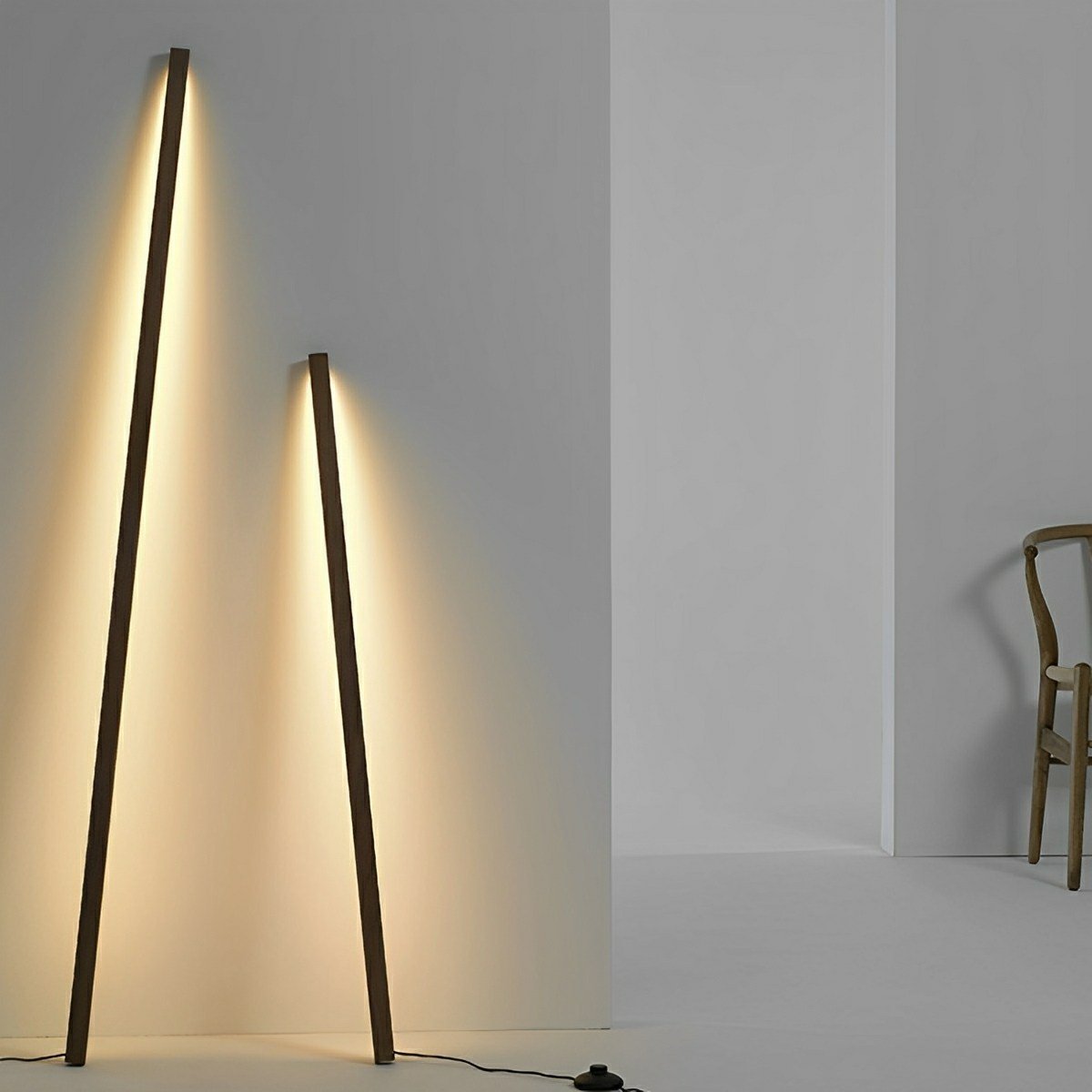 Modern Minimalist Wood Plug In LED Long Strip Floor Lamp - Flare Shack