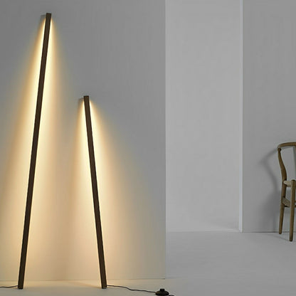 Modern Minimalist Wood Plug In LED Long Strip Floor Lamp - Flare Shack