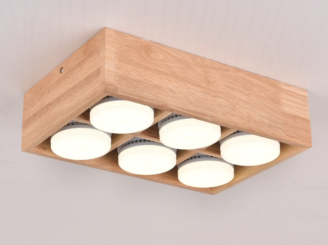 Modern Minimalist Wood Square LED Indoor Ceiling Spot Light - Flare Shack
