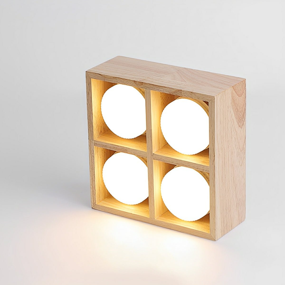 Modern Minimalist Wood Square LED Indoor Ceiling Spot Light