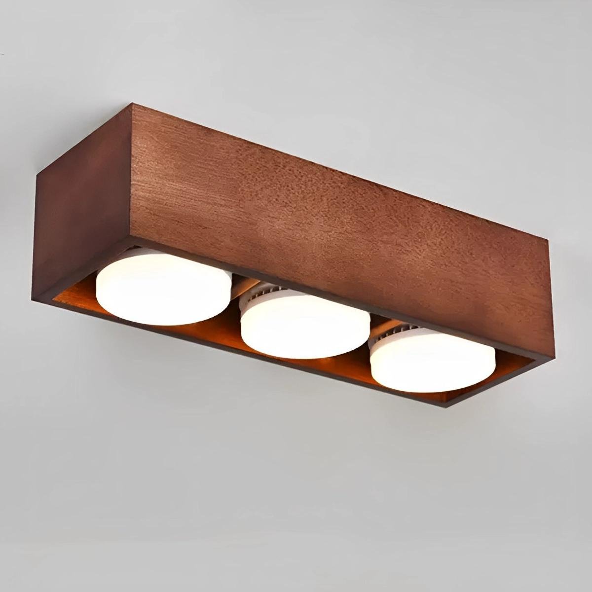 Modern Minimalist Wood Square LED Indoor Ceiling Spot Light - Flare Shack