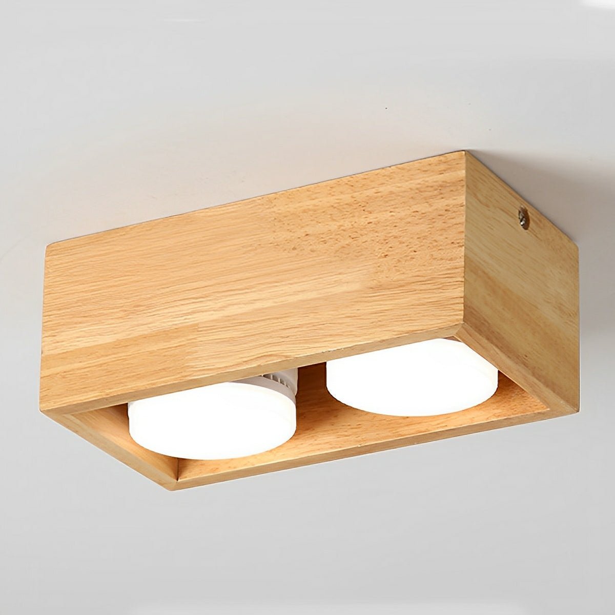 Modern Minimalist Wood Square LED Indoor Ceiling Spot Light