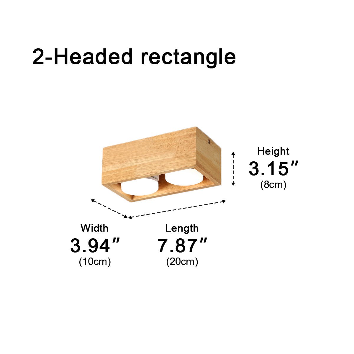 Modern Minimalist Wood Square LED Indoor Ceiling Spot Light