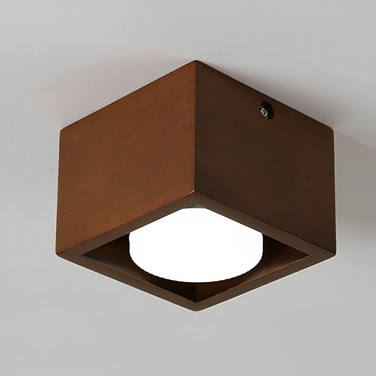 Modern Minimalist Wood Square LED Indoor Ceiling Spot Light - Flare Shack