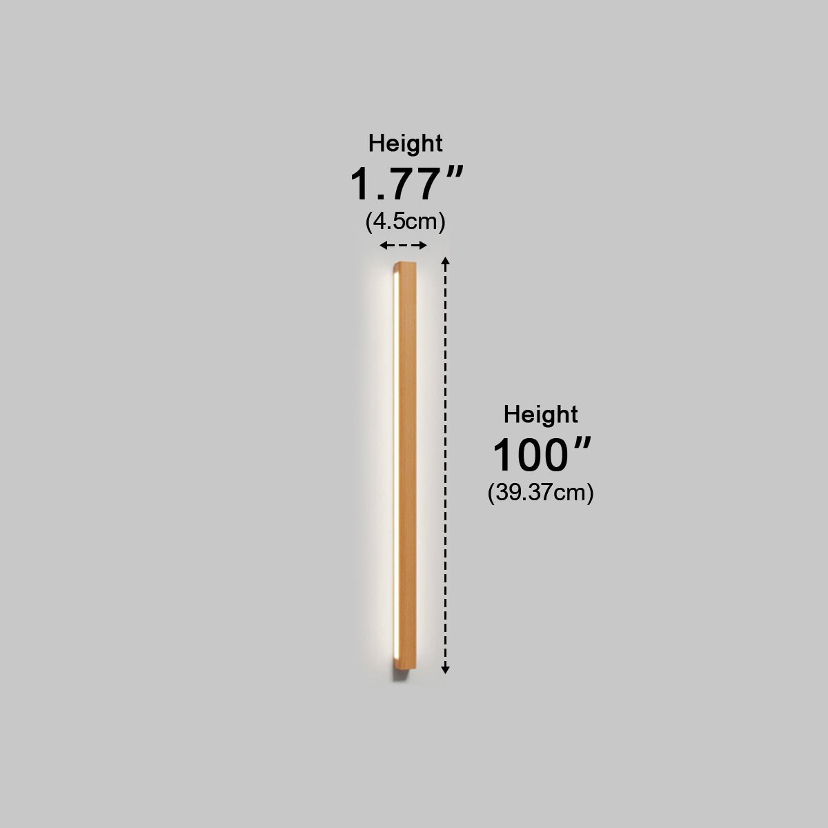 Modern Minimalist Wood Up&Down LED Long Strip Indoor Wall Sconce