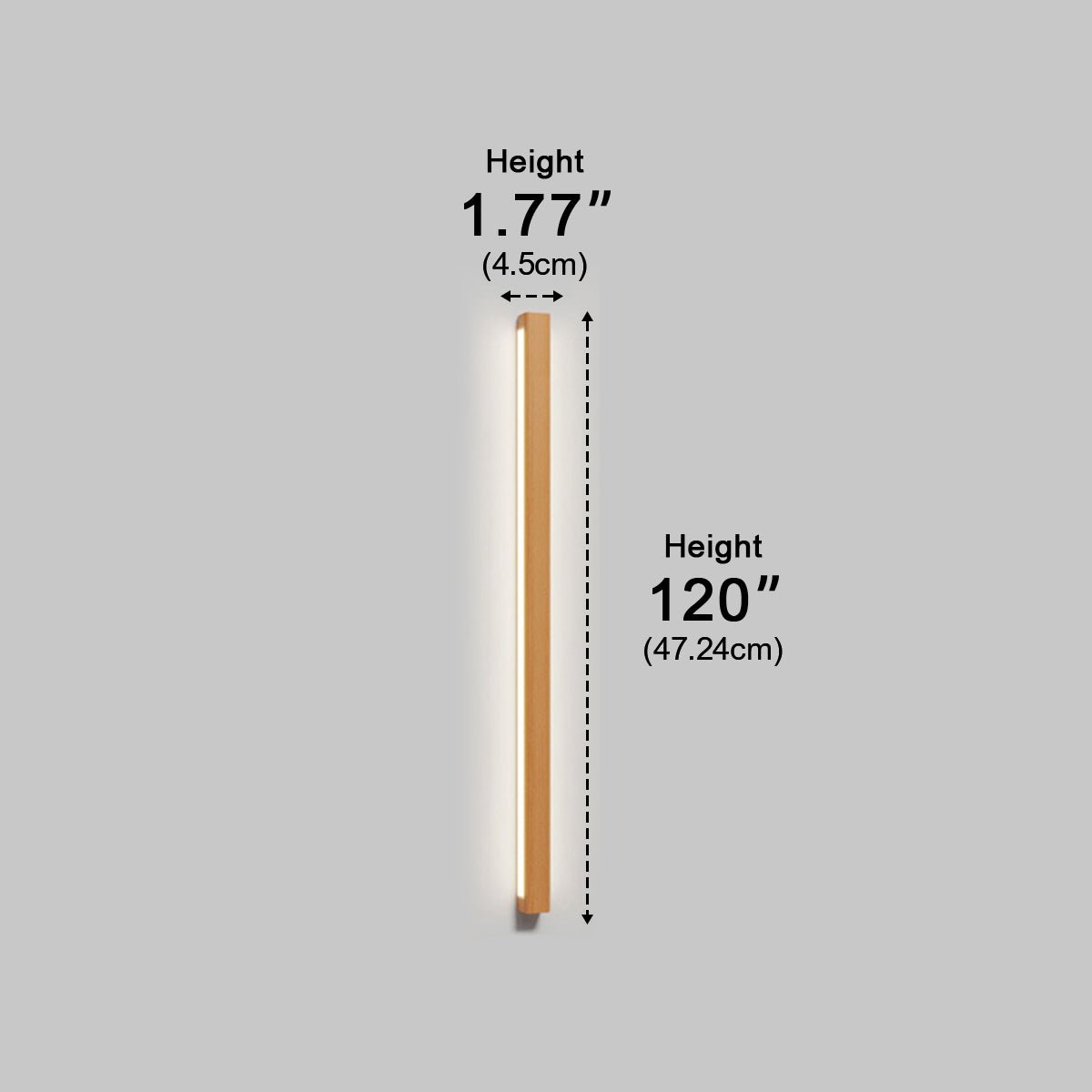 Modern Minimalist Wood Up&Down LED Long Strip Indoor Wall Sconce