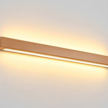 Modern Minimalist Wood Up&Down LED Long Strip Indoor Wall Sconce