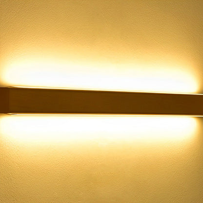 Modern Minimalist Wood Up&Down LED Long Strip Indoor Wall Sconce