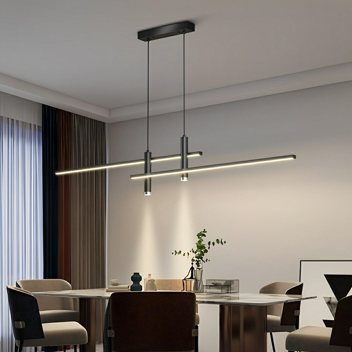 Modern MinimalistLED Long Strip Indoor Pendant Lights - Flare Shack