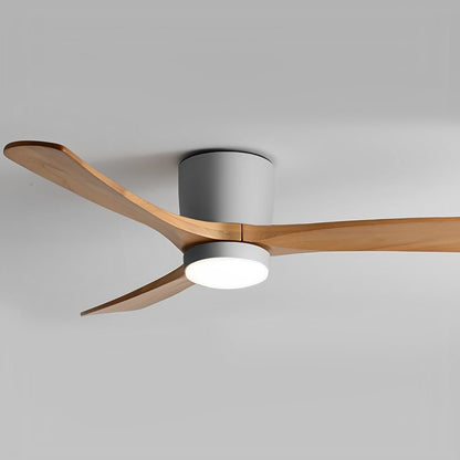 Modern Nordic Minimalist Wood Reverse 6-Speed DC Motor Inverter Ceiling Fan Light