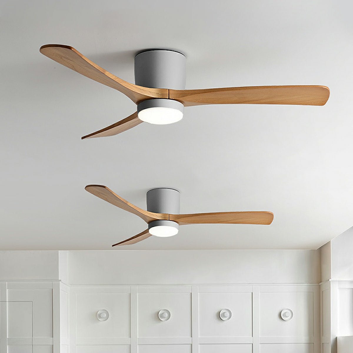 Modern Nordic Minimalist Wood 6 - Speed Inverter Ceiling Fan Light - Flare Shack