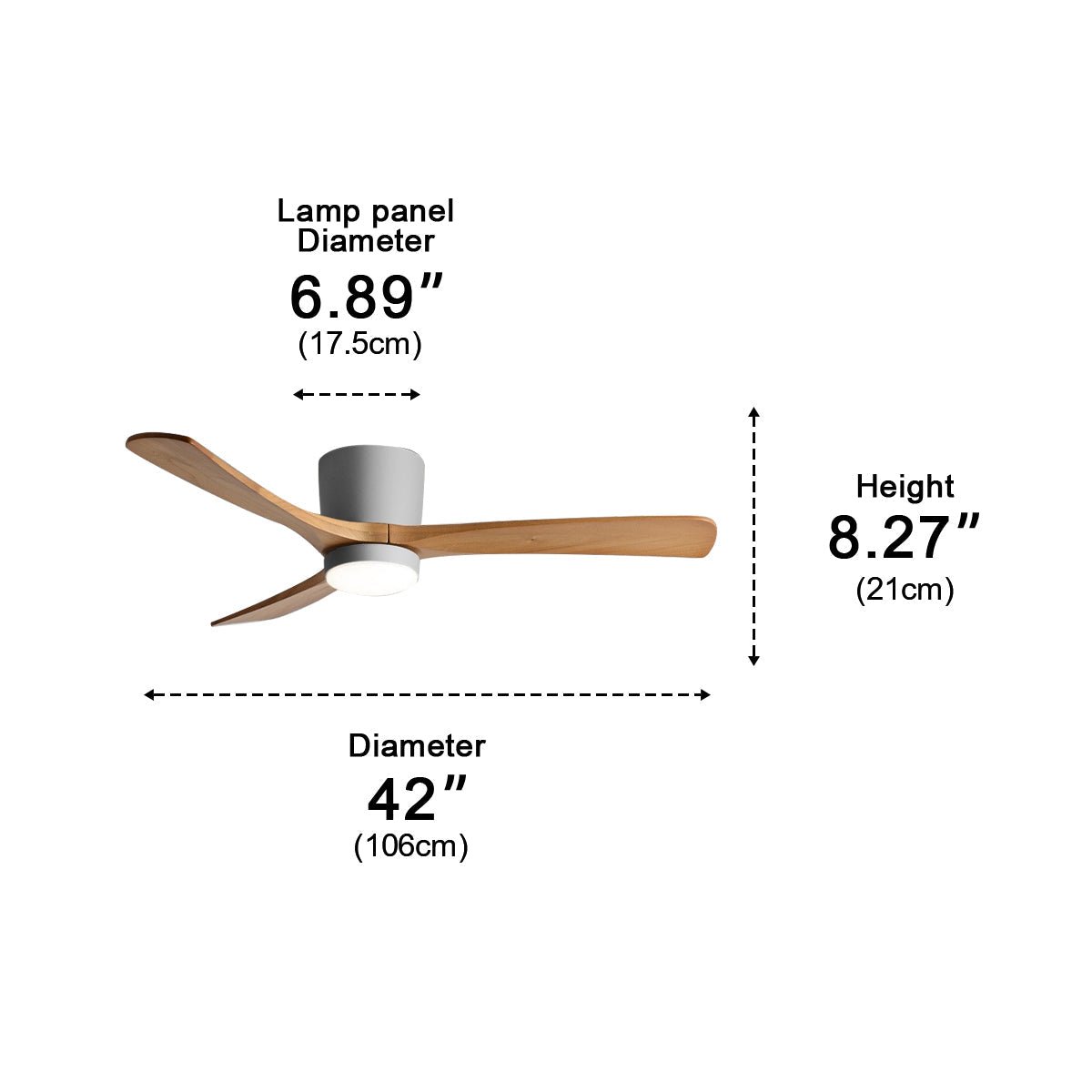 Modern Nordic Minimalist Wood Reverse 6-Speed DC Motor Inverter Ceiling Fan Light