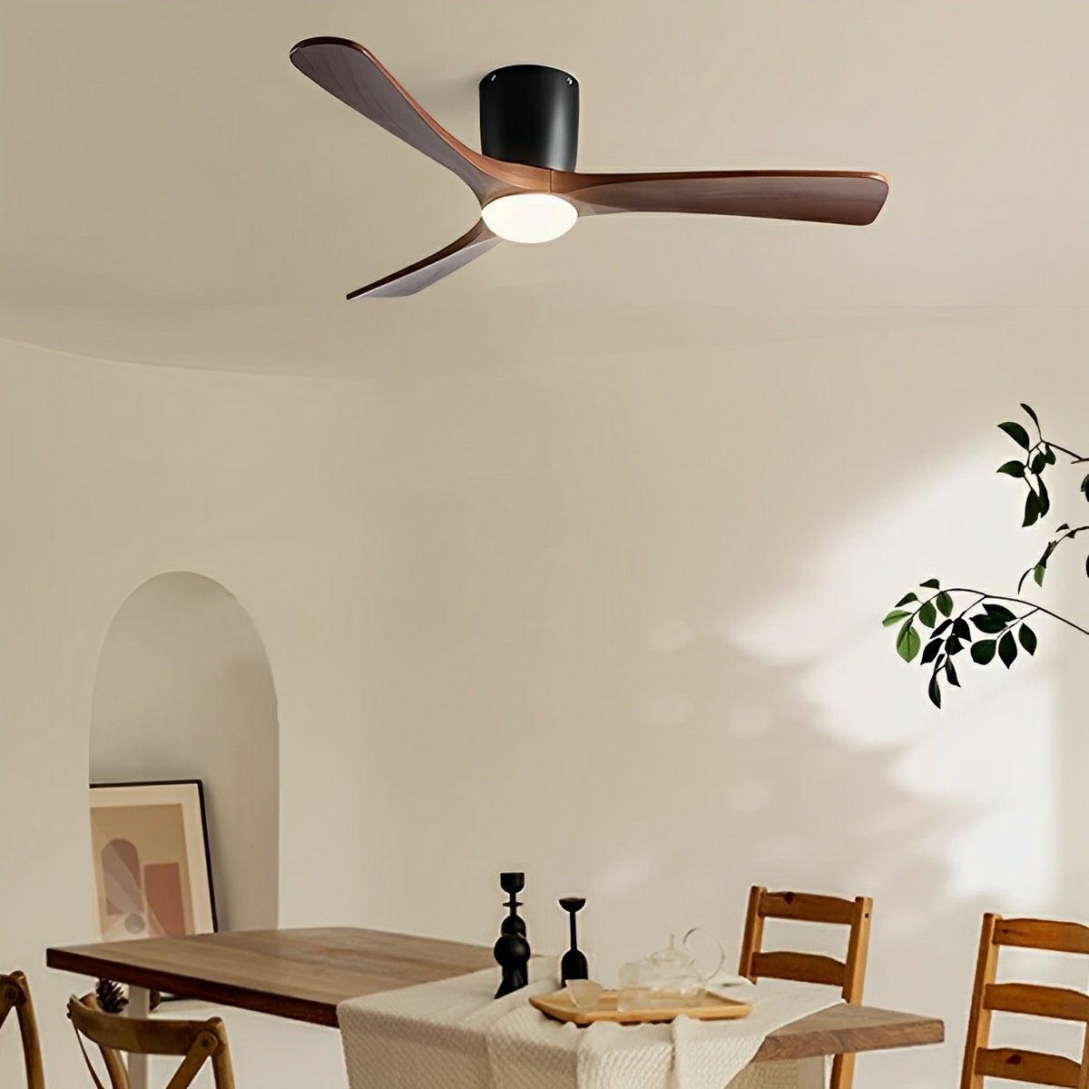 Modern Nordic Minimalist Wood 6 - Speed Inverter Ceiling Fan Light - Flare Shack