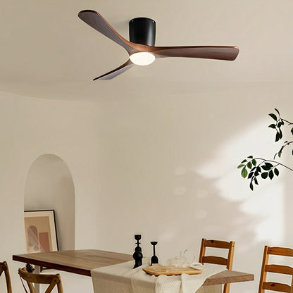 Modern Nordic Minimalist Wood 6 - Speed Inverter Ceiling Fan Light - Flare Shack