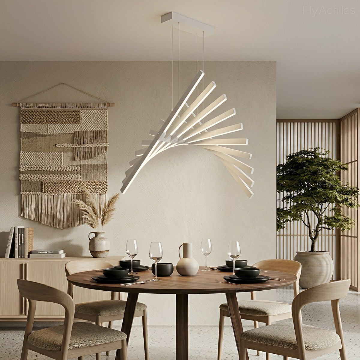 Modern Nordic Waves Fishbone Fish Skeleton Dimming LED Pendant Light - Flare Shack