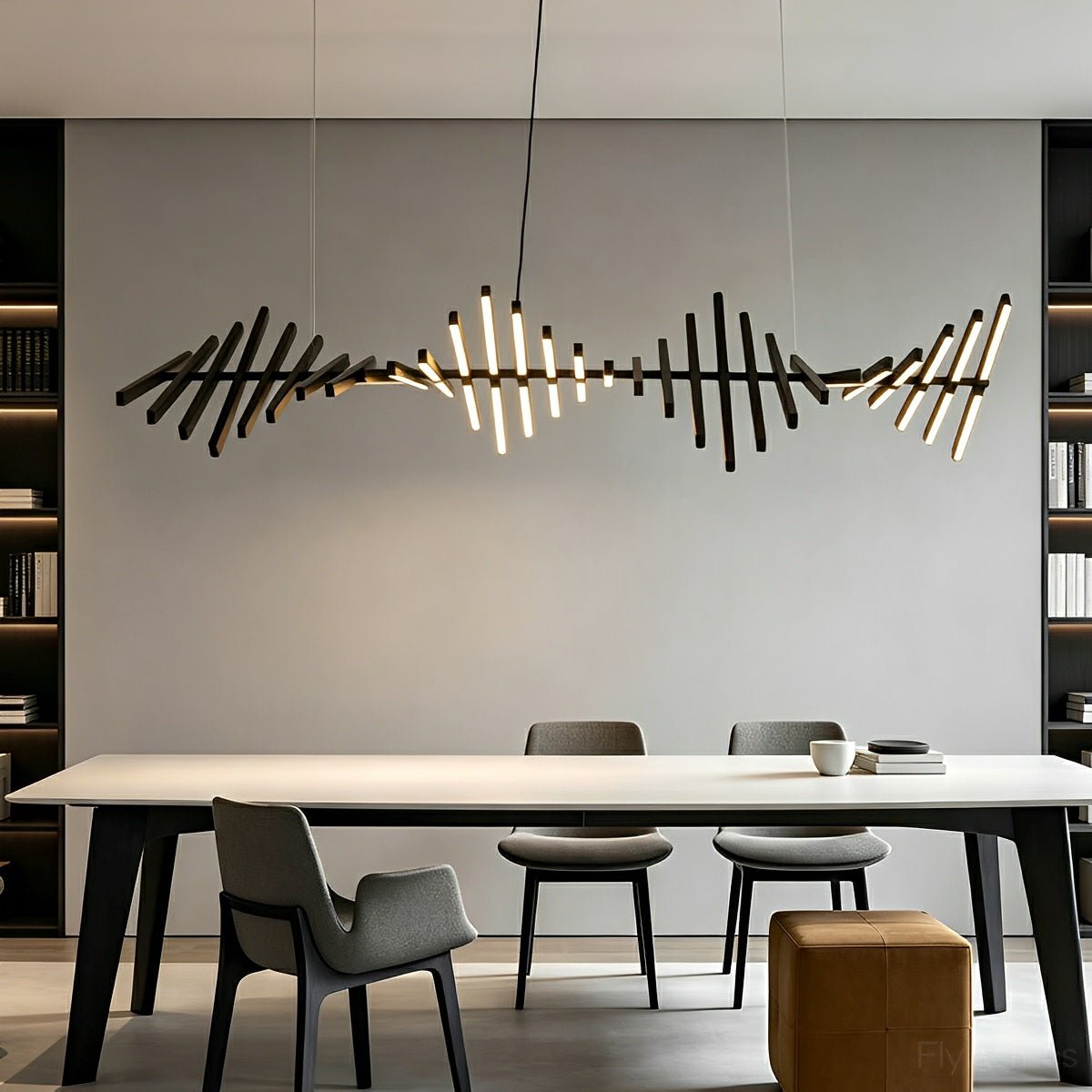 Modern Nordic Waves Fishbone Fish Skeleton Dimming LED Pendant Light - Flare Shack