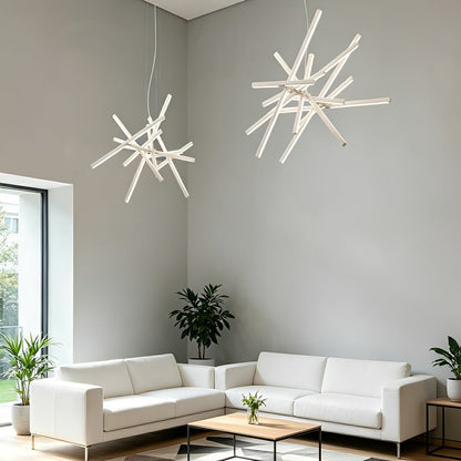 Modern Nordic Waves Fishbone Fish Skeleton Dimming LED Chandelier