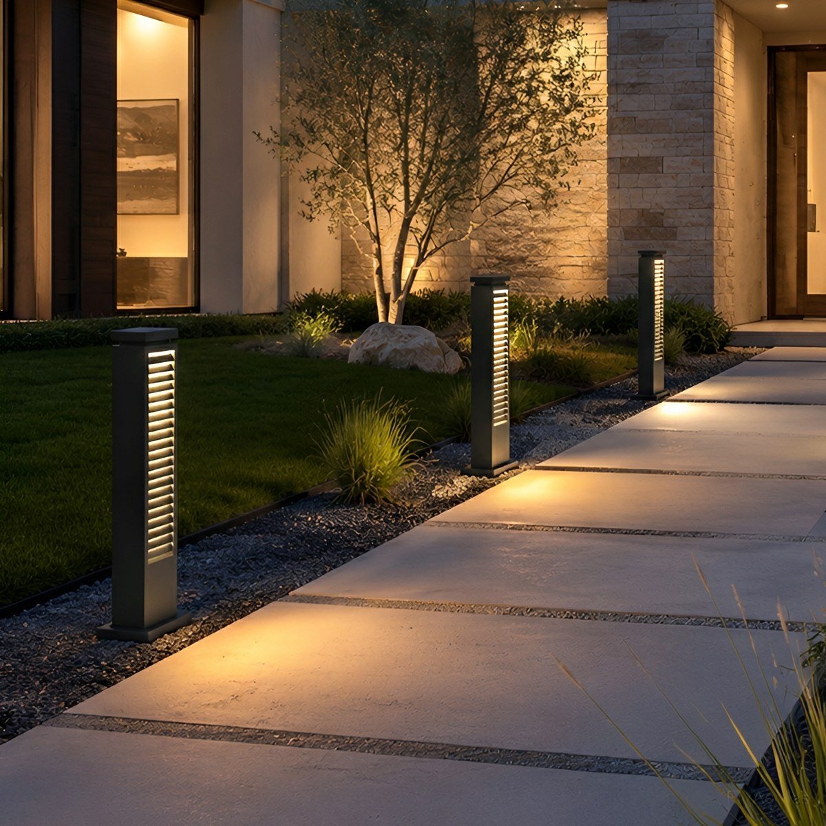 Modern Outdoor Waterproof Grille LED Post Lights Pathway Lights