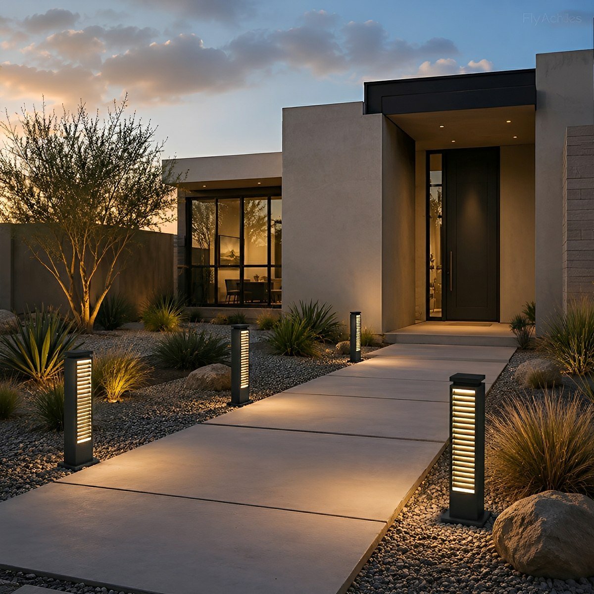 Modern Outdoor Waterproof Grille LED Post Lights Pathway Lights - Flare Shack