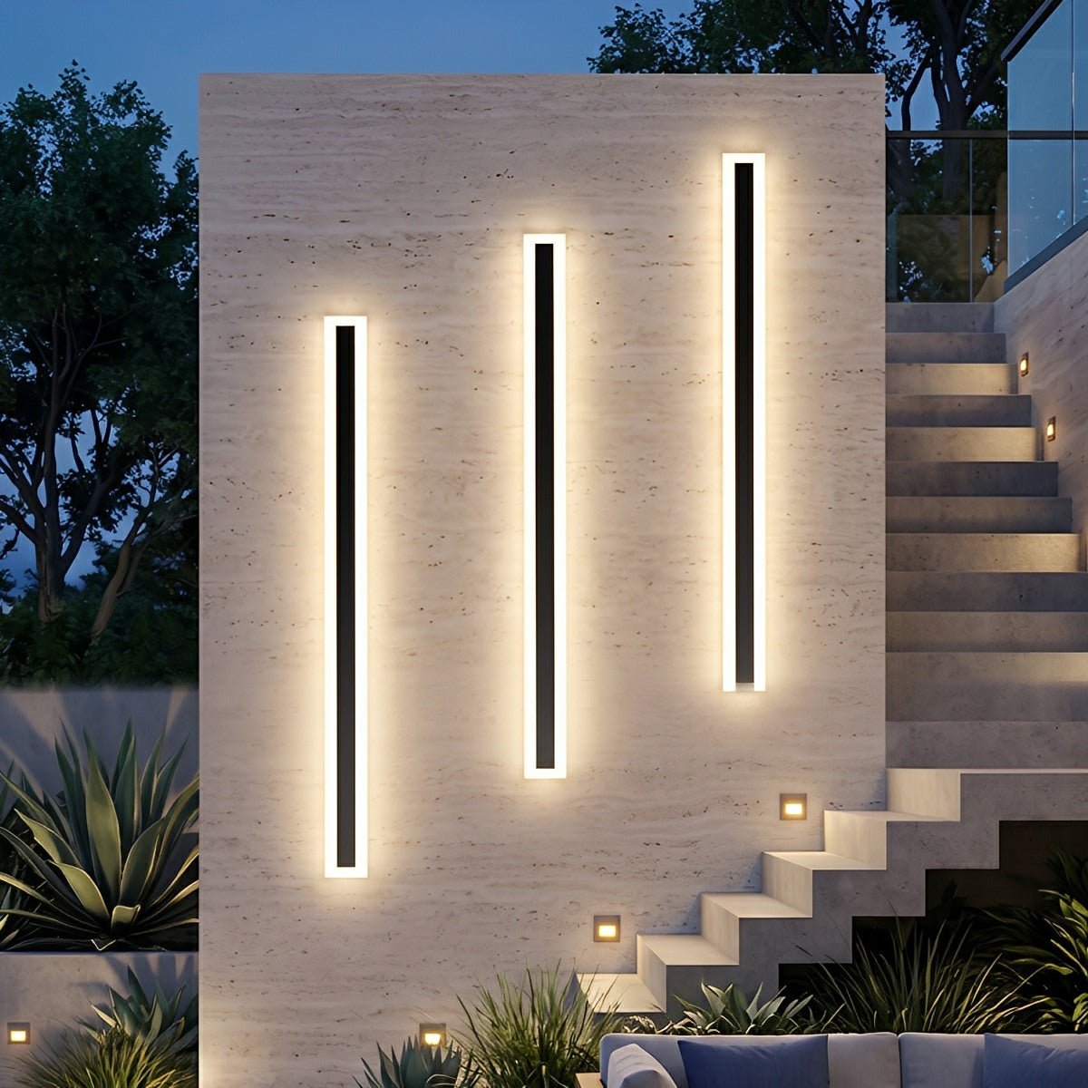 Modern Outdoor Waterproof Minimalist Long Strip LED Wall Lights - Flare Shack
