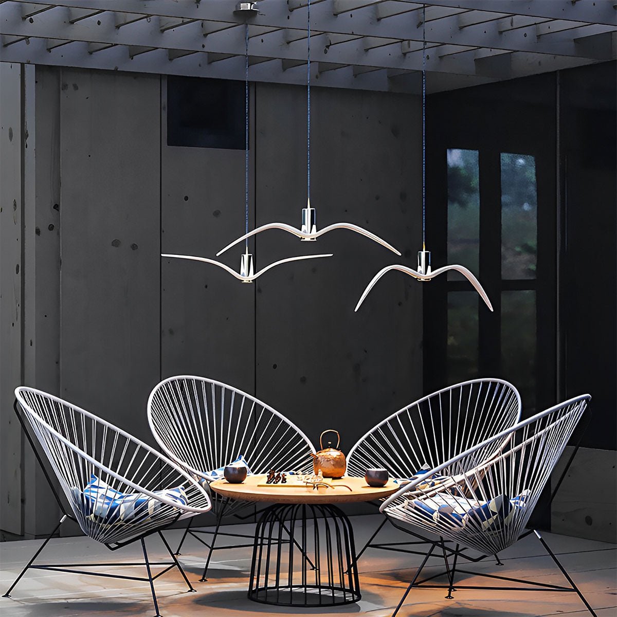 Modern Coastal Outdoor Waterproof Seagull Bird Pendant Lights