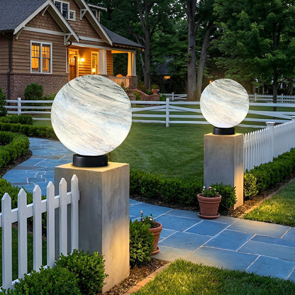 Modern Planet Globe Glass Waterproof Fence Outdoor Post Light - Flare Shack