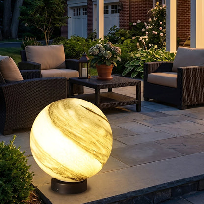 Modern Planet Globe Glass Waterproof Fence Outdoor Post Light - Flare Shack